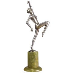 Austrian Cold Painted Art Deco Bronze Figure "Lauren" by Josef Lorenzl