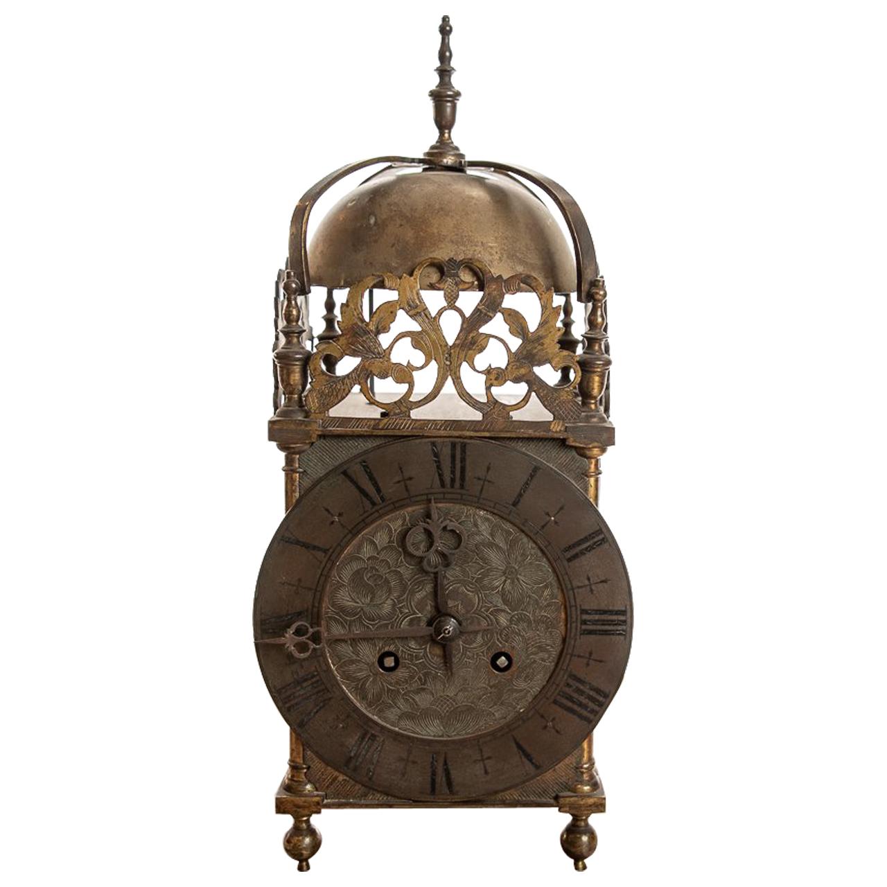 Victorian Striking Lantern Clock by Peerless of England For Sale