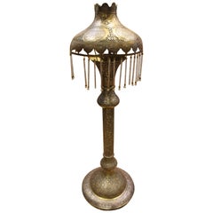 Antique 19th Century, Silver Inlay Chandelier, Made in Damascus or Egypt