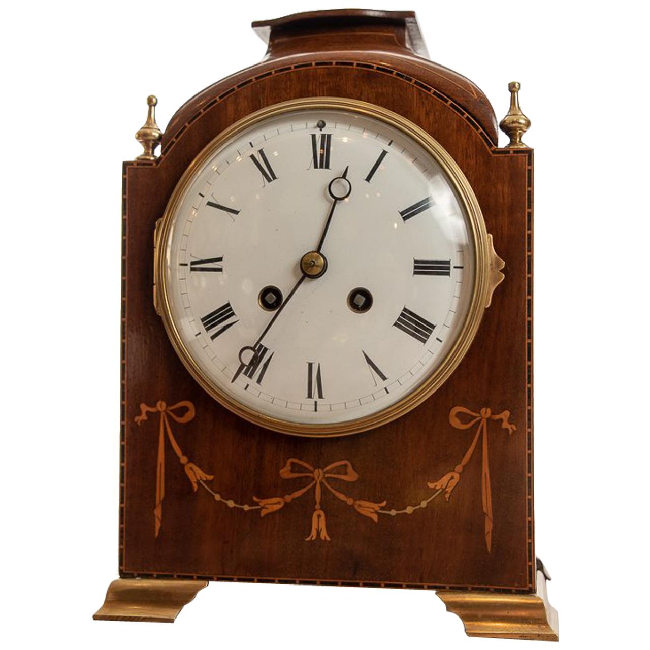 Fine 8 Day Striking the Hours Mahogany Mantel Clock by Marti of Paris For Sale