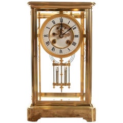 French 8 Day Striking Four Glass Clock by Japy Freres, Paris, Late 19th Century