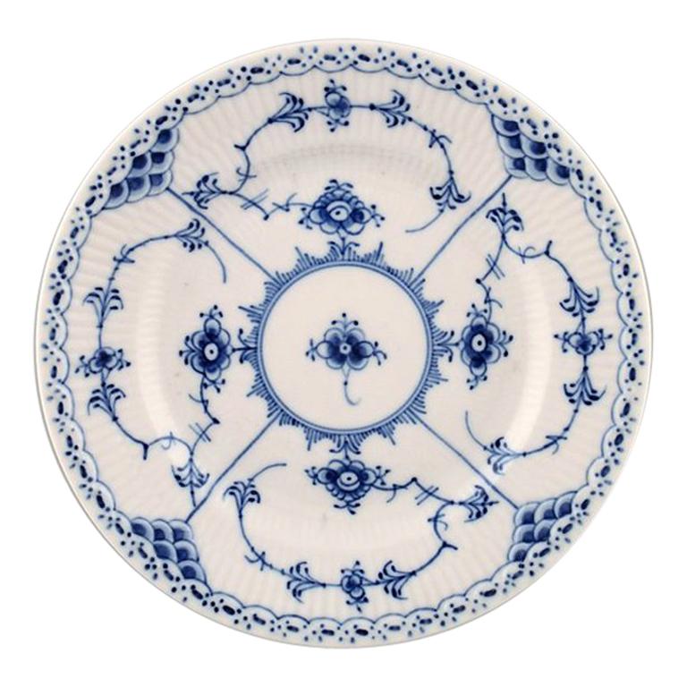 Royal Copenhagen Blue Fluted Half Lace Plate # 1/575, 5 Pieces