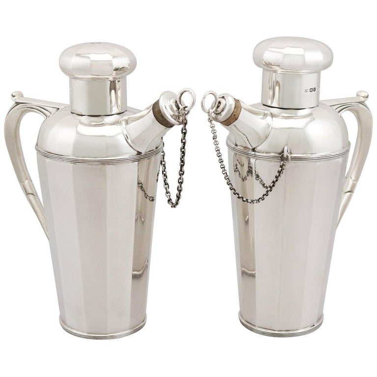 Antique Sterling Silver Cocktail Shakers For Sale at 1stdibs