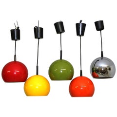 Pendant Lamps from Brillant Leuchten, 1960s, Set of 5