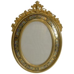 Fine Antique French Gilded Bronze and Champleve Enamel Photograph Frame