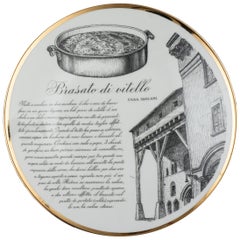 Original Vintage Piero Fornasetti's "Brasato" Plate