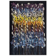 Boccara Limited Edition Hand-Knotted Artistic Rug Designed by JonOne, Rainbow