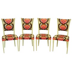 20th Century Italian Vintage Design Set of Four Yellow Chairs