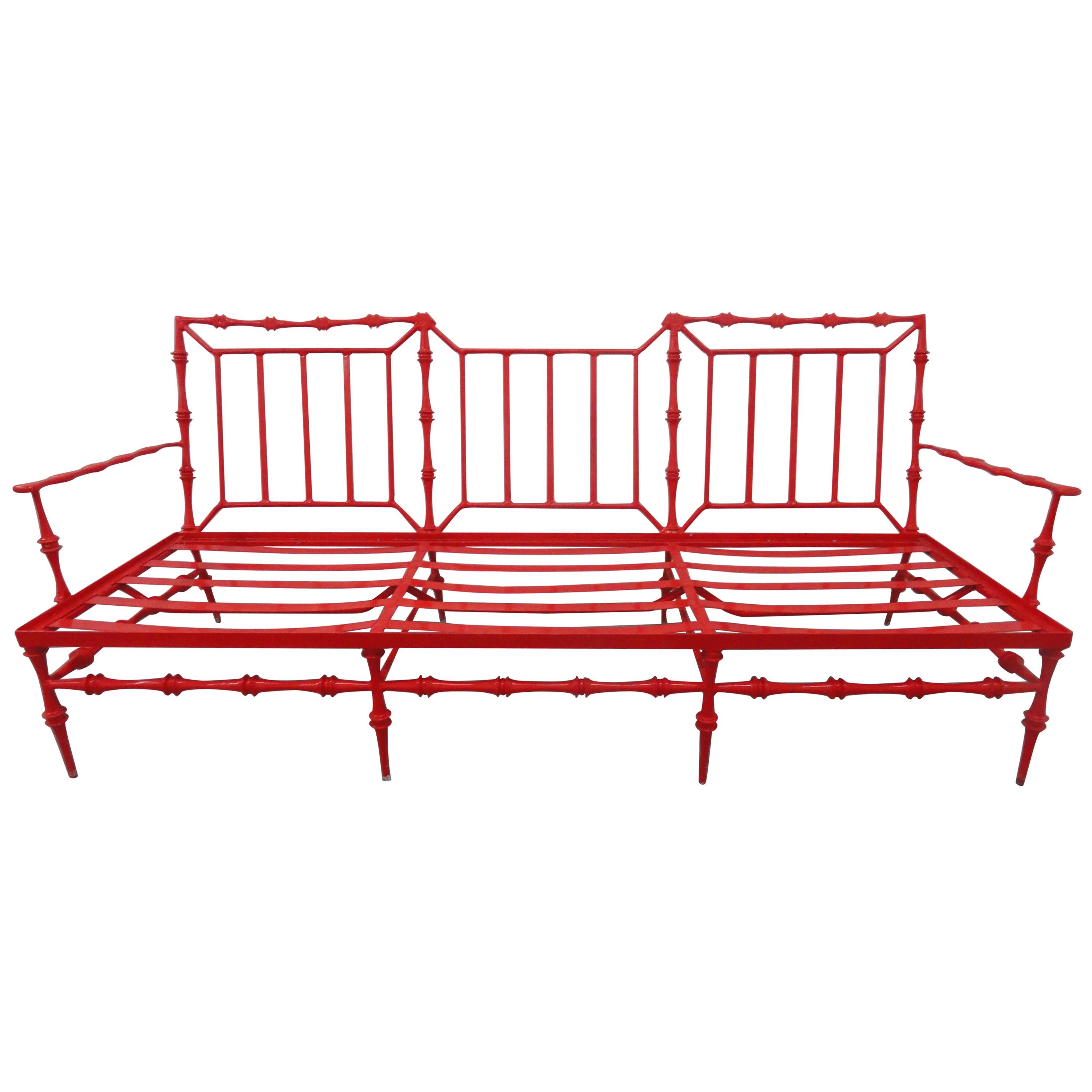 Midcentury Aluminum Settee For Sale