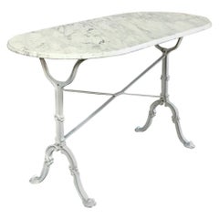 19th Century Cast Iron Marble Top Confectioner's Table