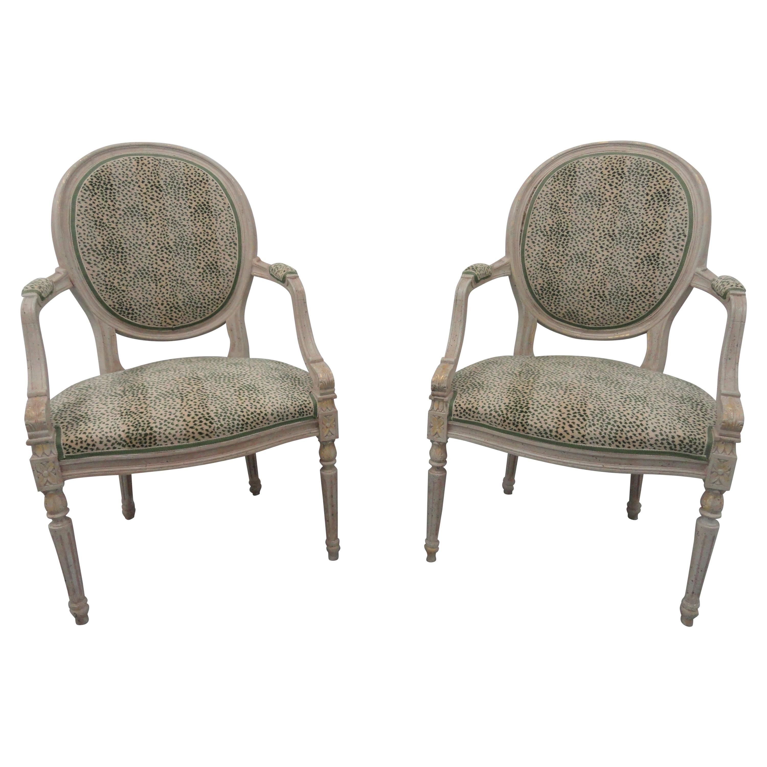 Pair of Adams-Style Armchairs For Sale