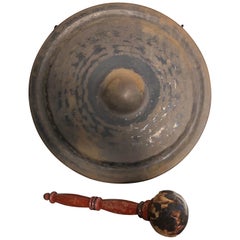 Gong de méditation japonais en bronze coulé à la main:: grand et ancien:: au son profond et apaisant