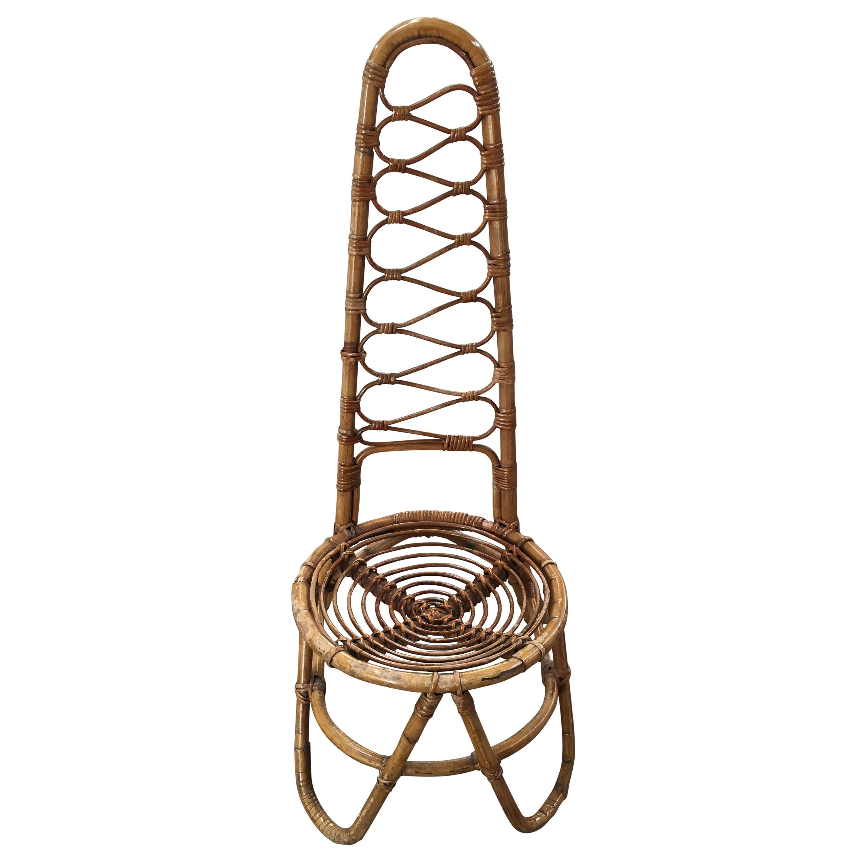 Mid-Century Modern Bamboo and Rattan French Riviera Chair, 1960s