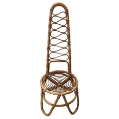 Mid-Century Modern Bamboo and Rattan French Riviera Chair, 1960s