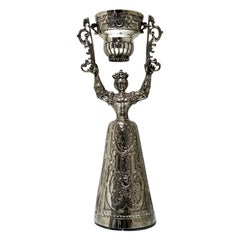 19th Century Antique Silver German Wager Cup Hanau circa 1895 Ludwig Neresheimer