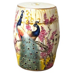 Mid-20th Century Chinese Export Hand-Painted Garden Stool Flower Pot Seat