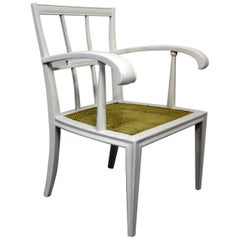 Art Nouveau White Lacquered Beech Armchair Attributed to Josef Hoffmann