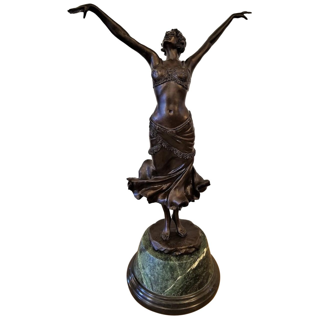 Beautiful Art Deco bronze lady woman dancer sculpture nouveau decor Free SHIPP!! 