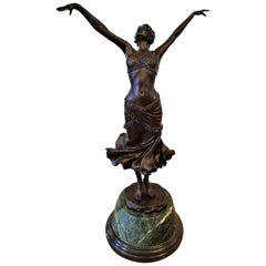 Art Deco Paul Philippe Bronze Tänzerin