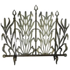 Cat Tail Cast Iron Fireplace Screen