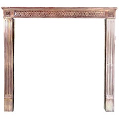 19ème siècle Elegance Antique Fine French Hard Stone Fireplace Mantle (manteau de cheminée en pierre dure)