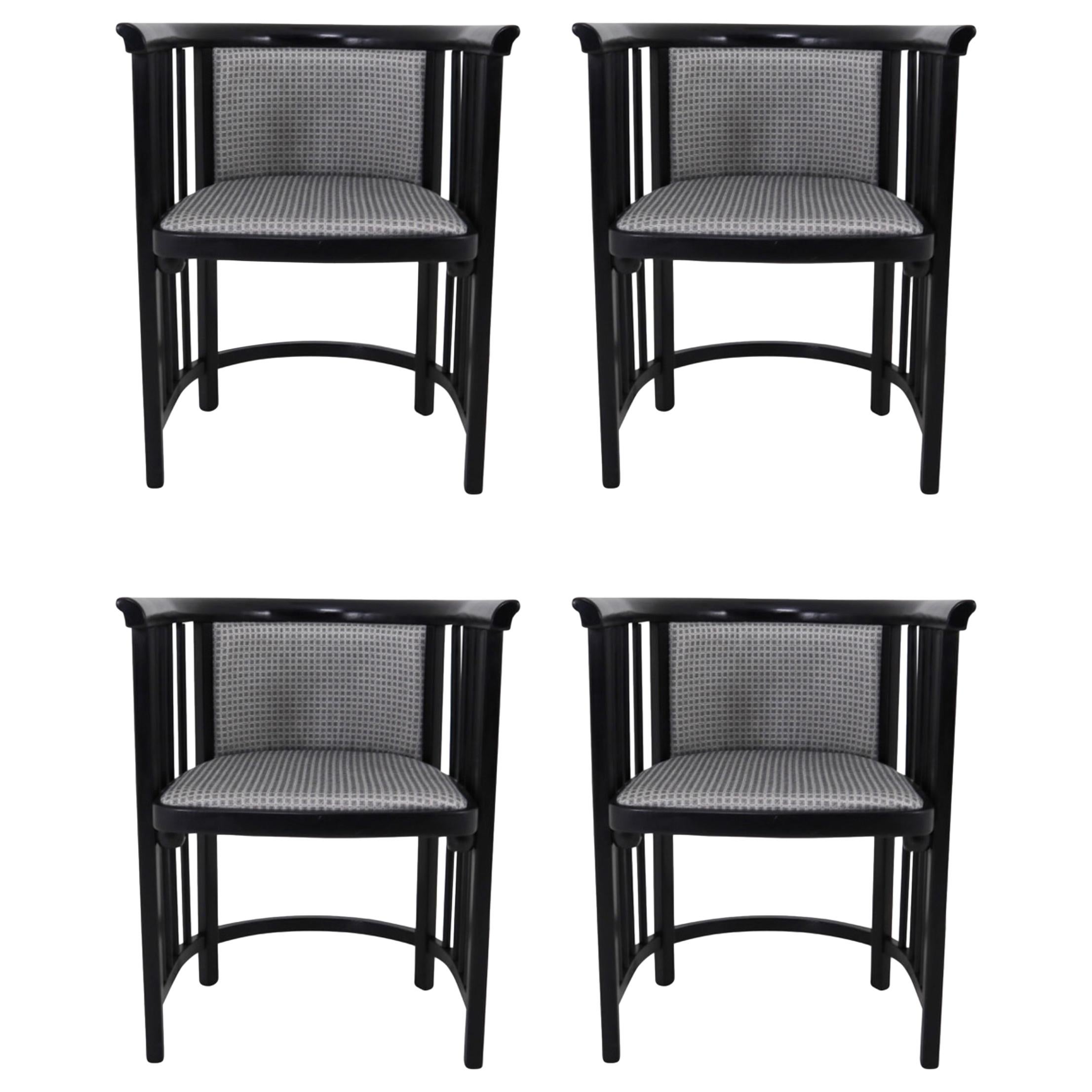 Set of Four Vienna Secession Armchairs in Bentwood Designed by Josef Hoffman '30