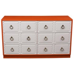 Retro Six-Drawer Dorothy Draper Spana Dresser with Lacquered Finish