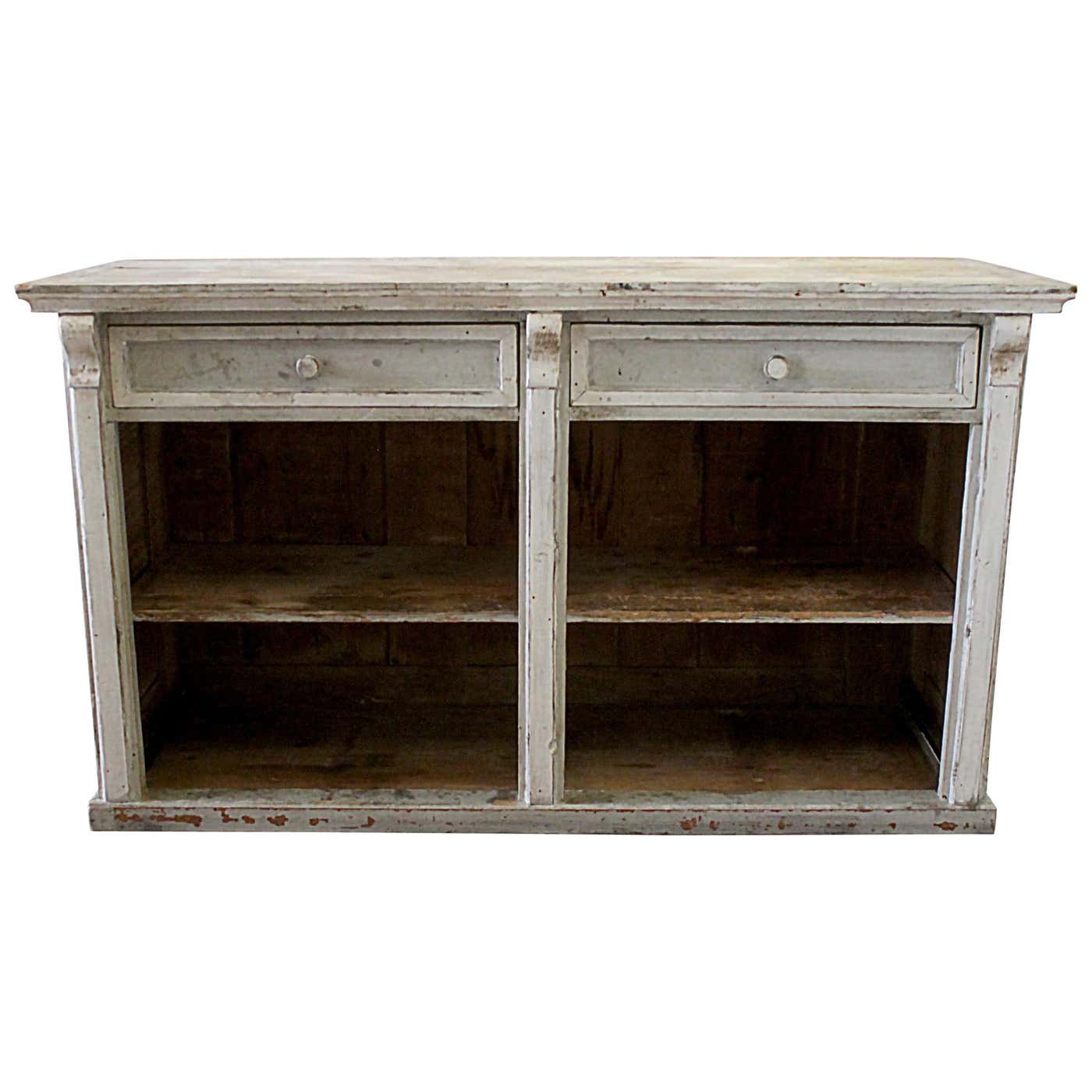 Early 20th Century Primitive Counter or Server or Island with Marble ...