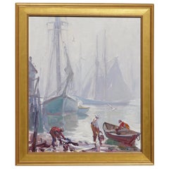 Vintage Emile Albert Gruppe ‘Gloucester Fog’ Painting