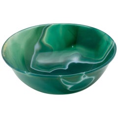 Bol en pierre semi-précieuse agate verte sculptée à la main