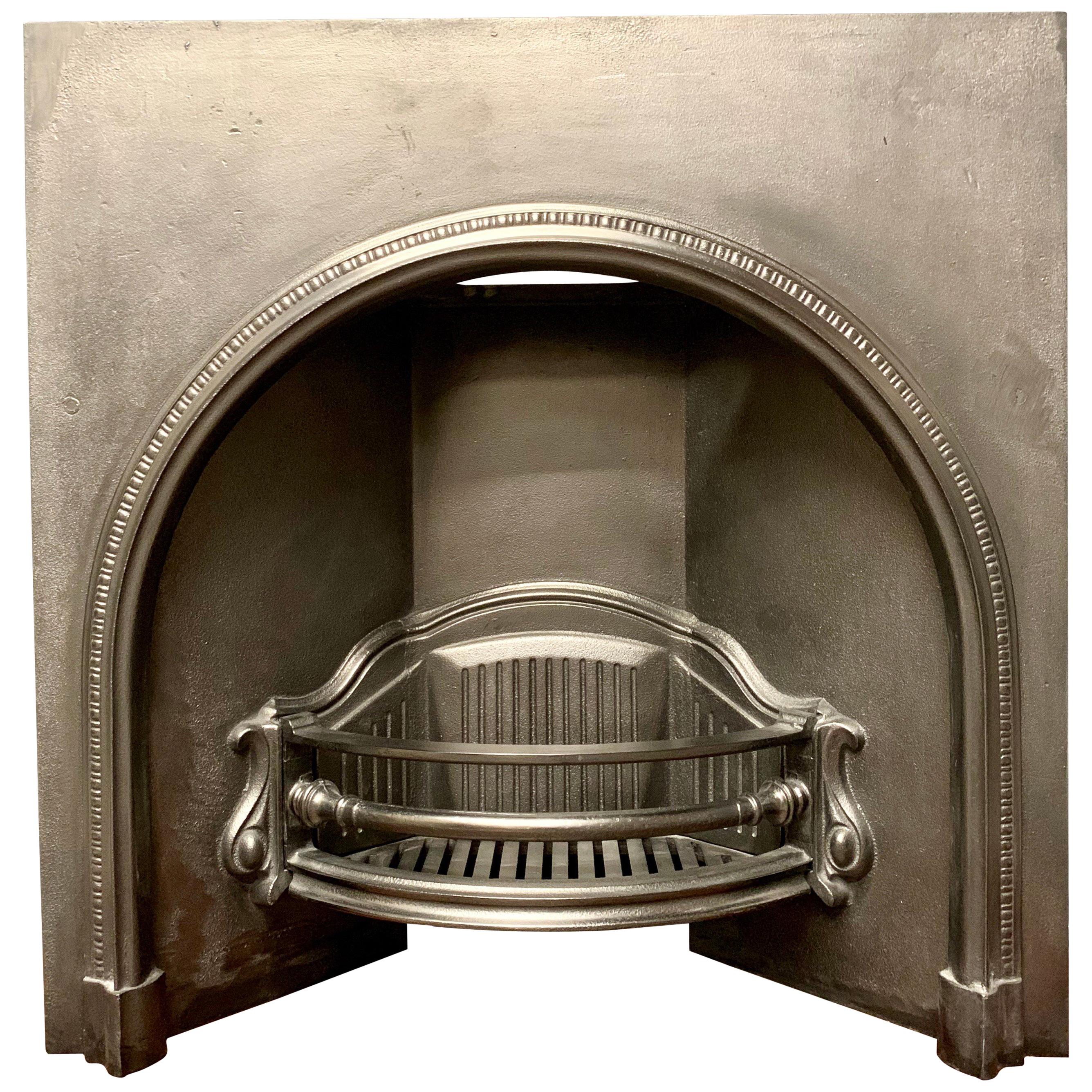 Large 19th Century Victorian Cast Iron Arched Fireplace Insert