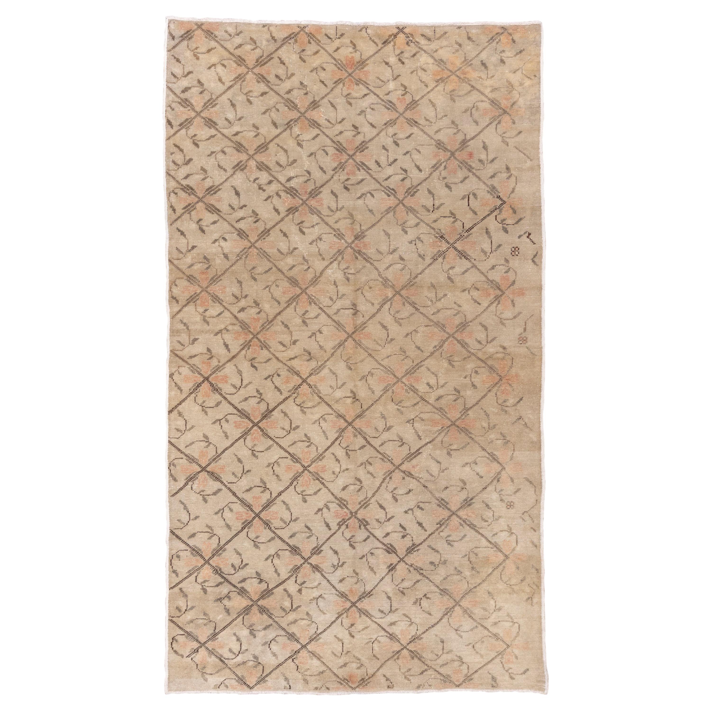 Tapis turc Konya, rose pops of rose en vente