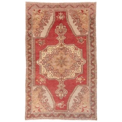 Antique Traditional Oushak Rug, Red Field