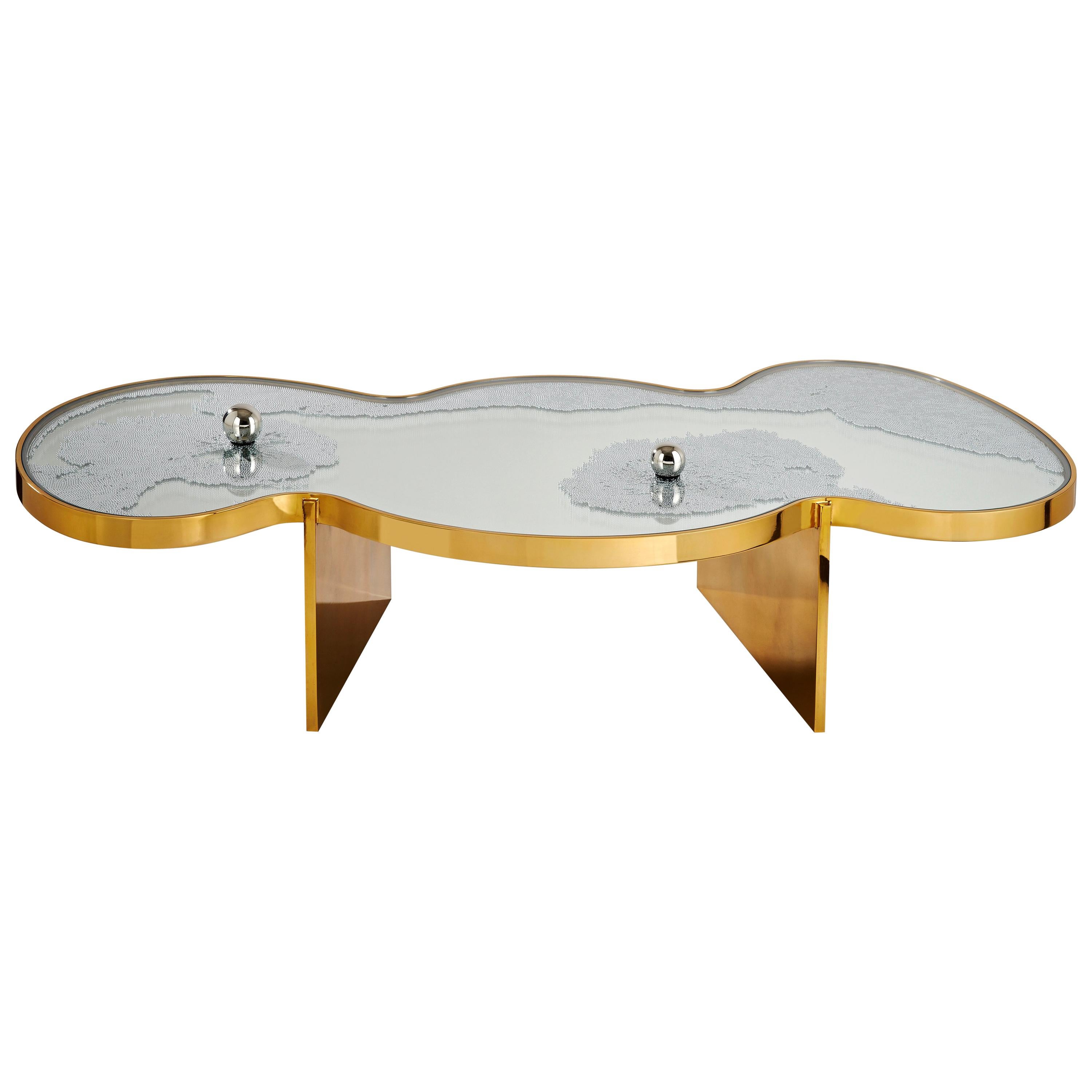 Frissons Doré Coffee Table by Hubert Le Gall For Sale