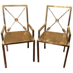 Poltrone neoclassiche in ottone pesante Glimmer Show Stealer di Mastercraft