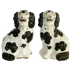 Antique 19th Century English Staffordshire King Charles Spaniels (Priced as a Pair)