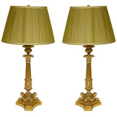 Pair of Bronze French Regency Lamps