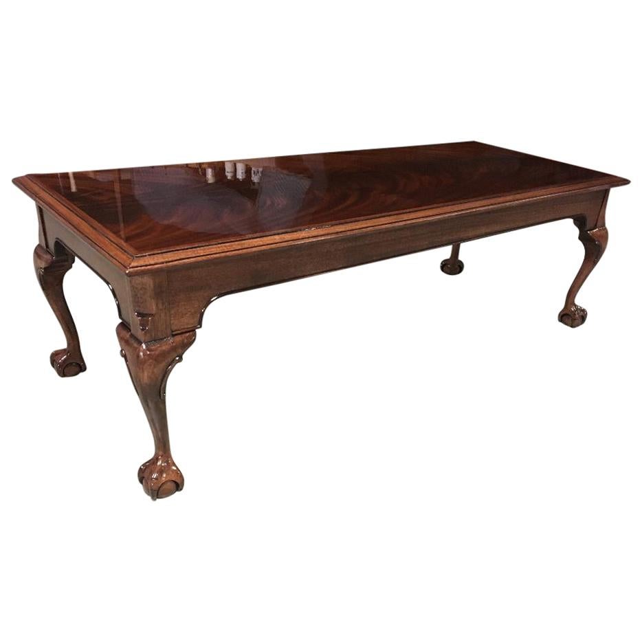 Chippendale Ball and Claw Mahogany Coffee Table by Leighton Hall For Sale
