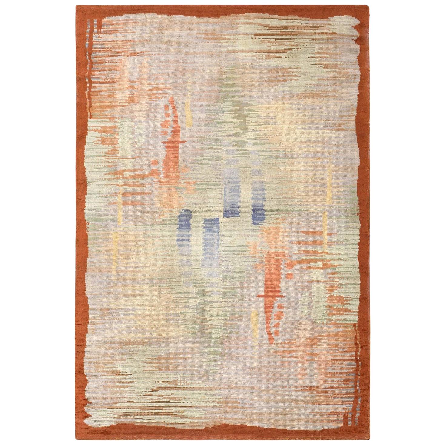 Vintage Surrealist French Art Deco Rug. Size: 5 ft 5 in x 8 ft 1 in