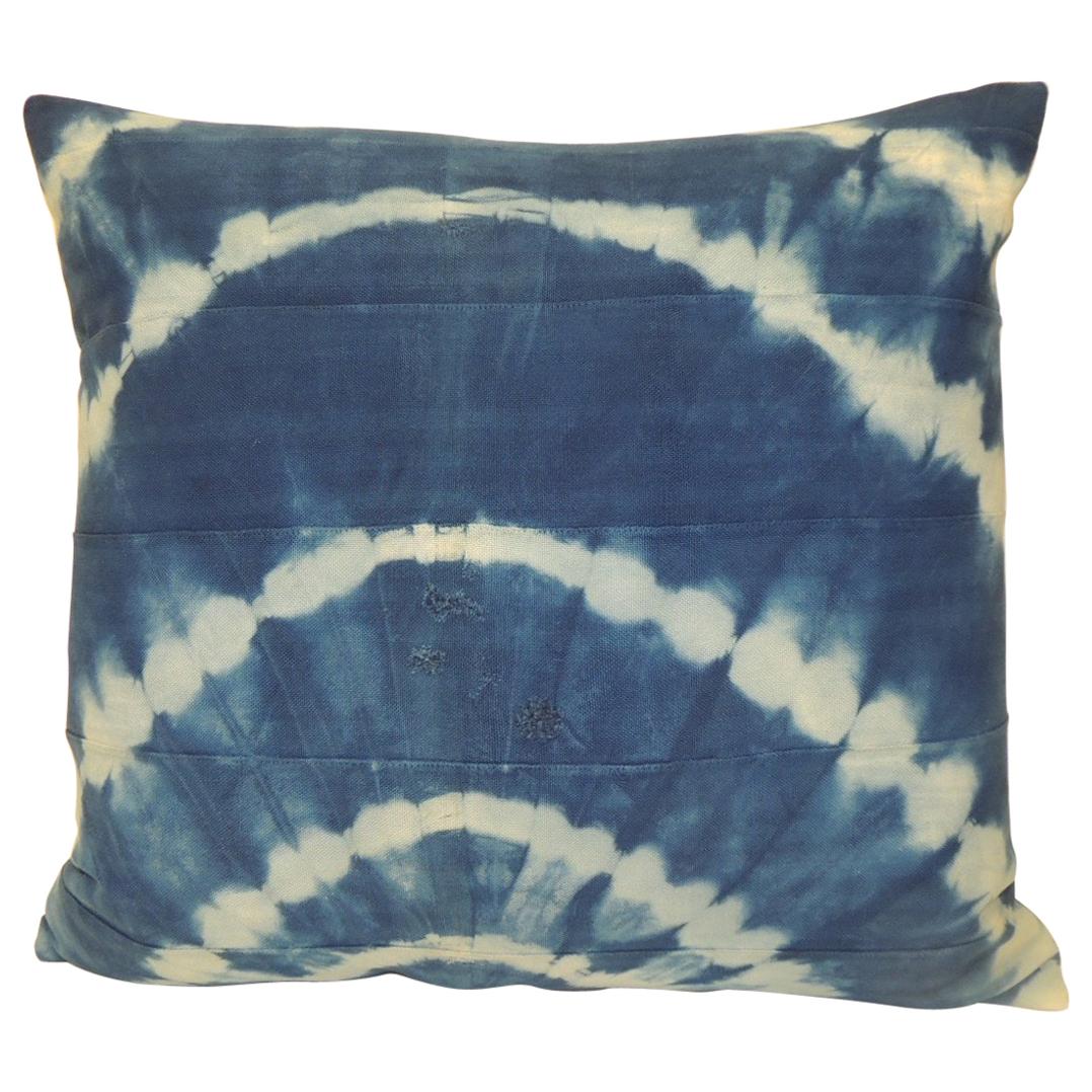 Vintage Indigo and White African Textile Decorative Pillow