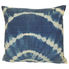 Vintage Indigo and White African Textile Decorative Pillow