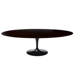 Knoll Saarinen Oval Tulip Table with Ebonized Walnut Top