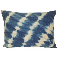 Vintage Indigo and White African Textile Decorative Pillow