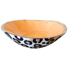 Vintage Leopard Bowl by Brenda Holzke from the B.Ware Malibu Collection, 1970s