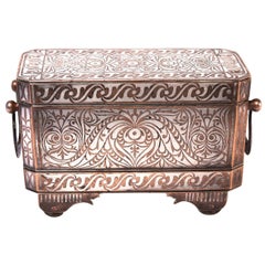 Antique Southern Philippine ‘Mindanao’ Brass with Silver Inlay Betel Box