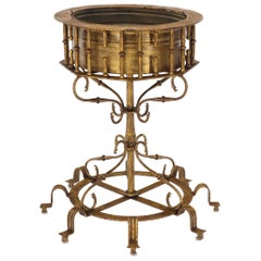 Large Italian Wrought Iron Gold Gilt Planter