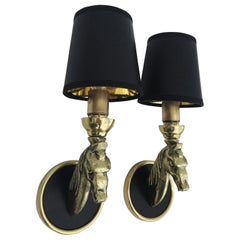 Pair of French Horse Sconces