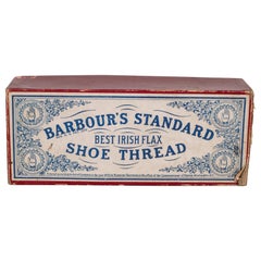 19th Century Shoe Thread Box and Spools, circa 1878