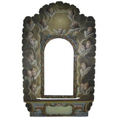 19th Century Italian Painted Frame with Cherubs