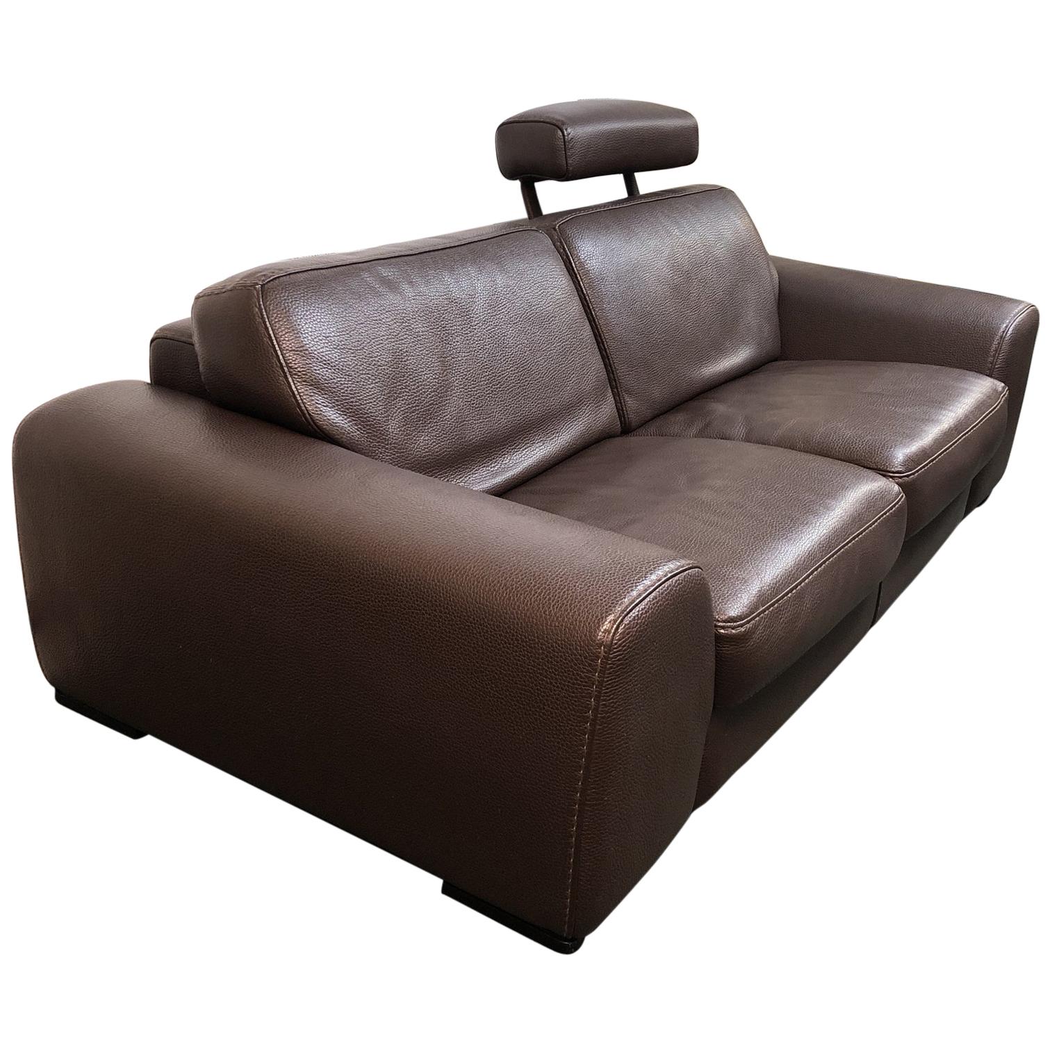 Roche Bobois Leather Sofa For Sale